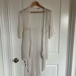 Elegant White Lace Trim Blouse